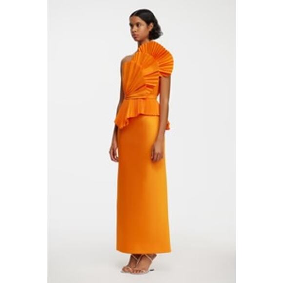 ACLER Balderstone Maxi Skirt AS2407174S-F1 Neon Tangerine Orange Scuba NEW US 4 - Picture 7 of 8